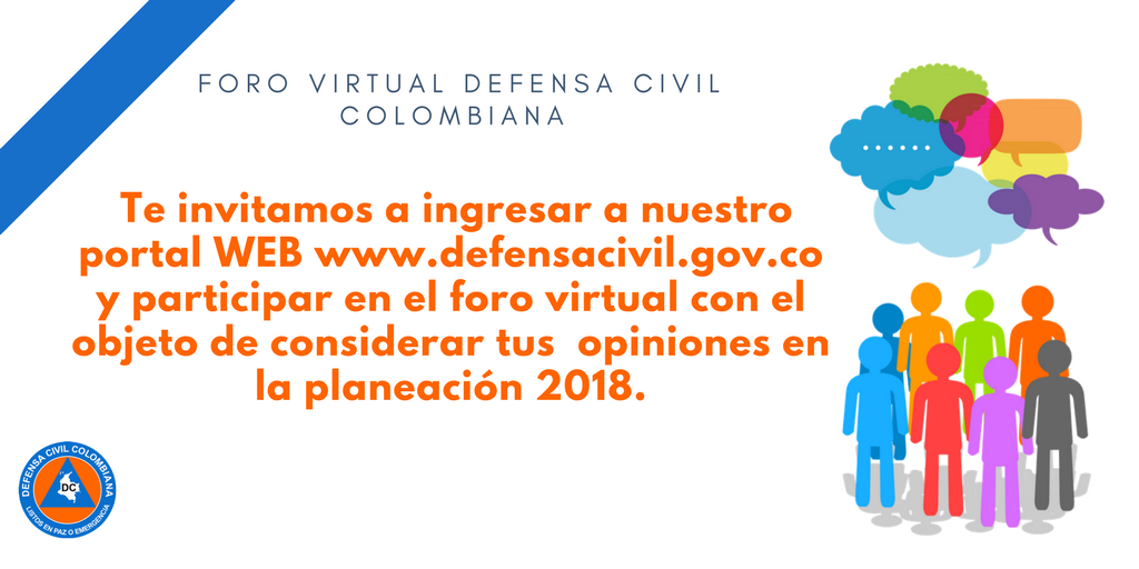 Foro virtual creado por la Defensa Civil Colombiana busca identificar la cultura preventiva de los ciudadanos